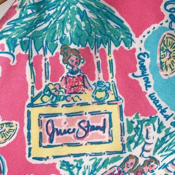 Lilly Pulitzer Shift Dress Sugar Rushin All Over Print Bow Details Cotton Lined - Picture 12 of 16